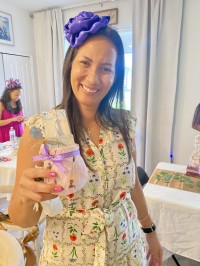 lady with tea time favor
