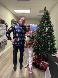 Volunteer Christmas Party 2025 Cesar silly pose