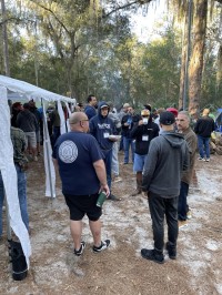 in line for breakfast