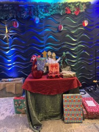 Volunteer Christmas Party 2025 White Elephant gift table