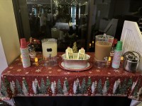 Volunteer Christmas Party 2025 beverage table setting