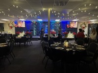 Volunteer Christmas Party 2025. decorated room