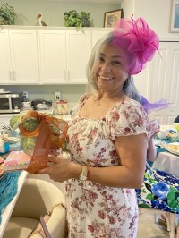 a lady at tea time