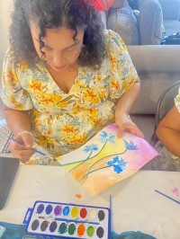 lady doing a craft