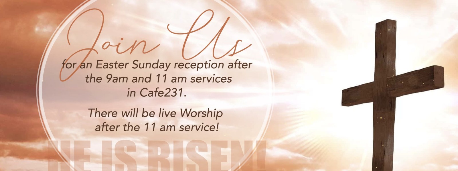 Join us after the 11am Easter service for a light reception and live worship music. This Sunday at Calvary Chapel Naples