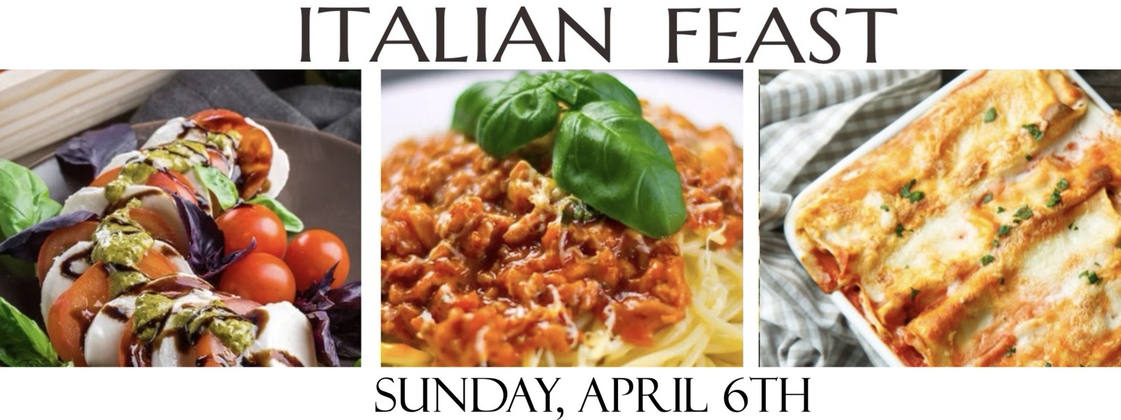 Church Pot Luck Italian Delights. Sunday April 6, 2025 after 11:00 Service