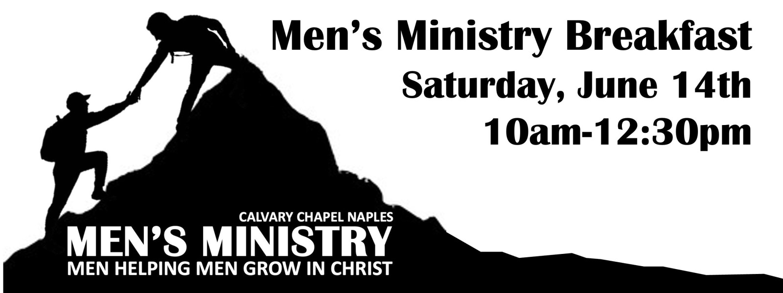 Men's Ministry Breakfast on Saturday June 14, 2025 at from 10 to 12. At Calvary Chapel Naples